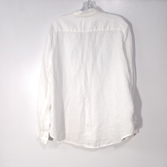 Frank & Eileen EILEEN Relaxed Button Up Shirt in Classic Linen White Lagenlook - Picture 6 of 14